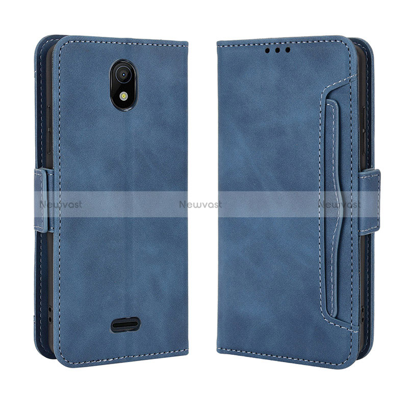 Leather Case Stands Flip Cover Holder BY3 for Nokia C100 Blue