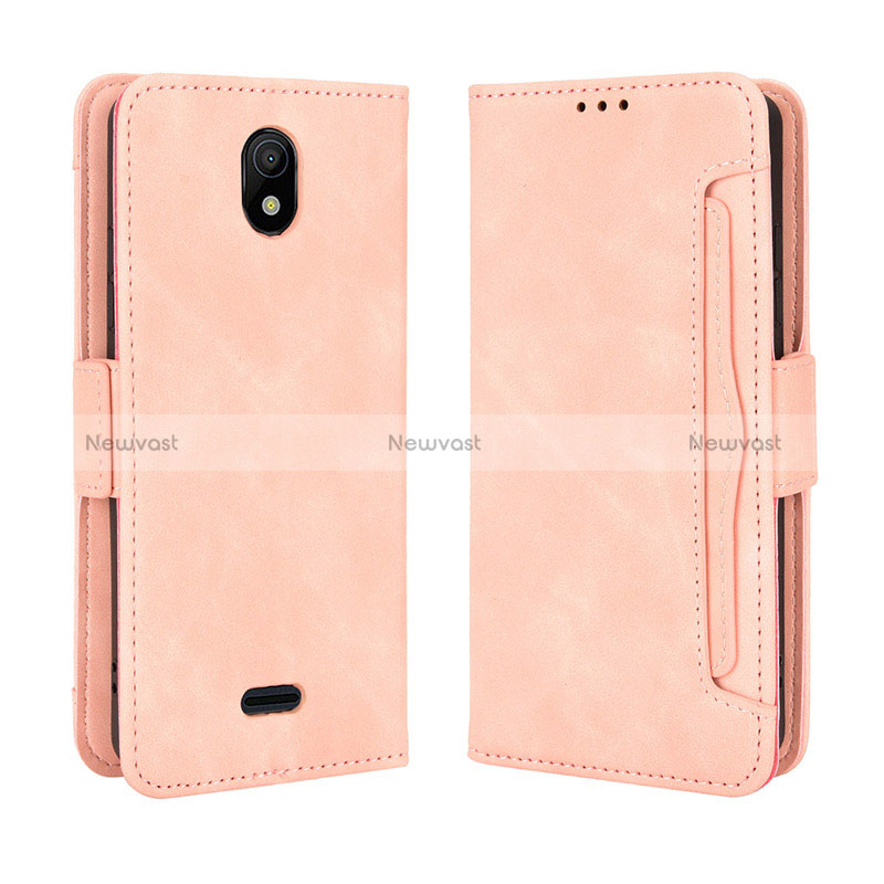 Leather Case Stands Flip Cover Holder BY3 for Nokia C100 Pink