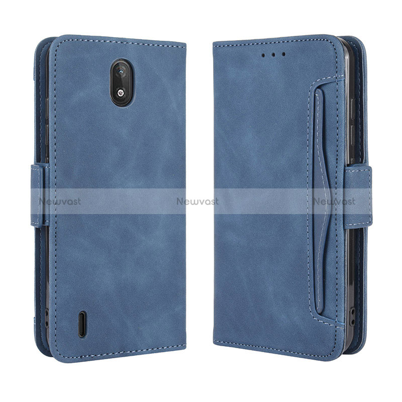 Leather Case Stands Flip Cover Holder BY3 for Nokia C2 Blue