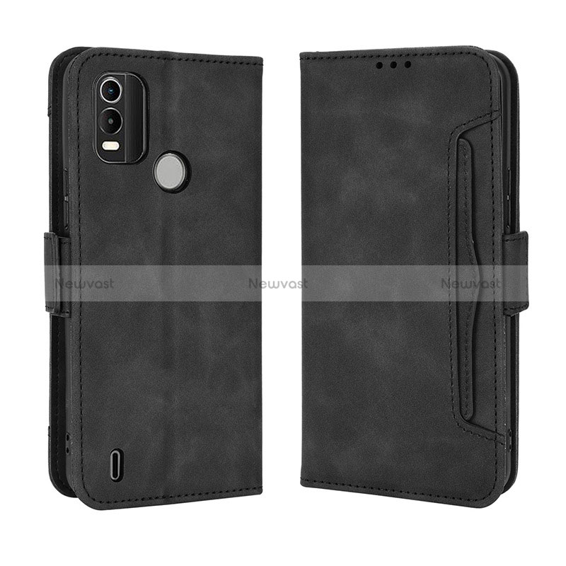 Leather Case Stands Flip Cover Holder BY3 for Nokia C21 Plus Black