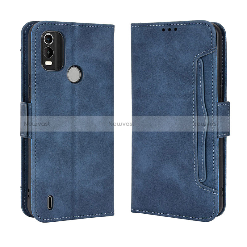 Leather Case Stands Flip Cover Holder BY3 for Nokia C21 Plus Blue