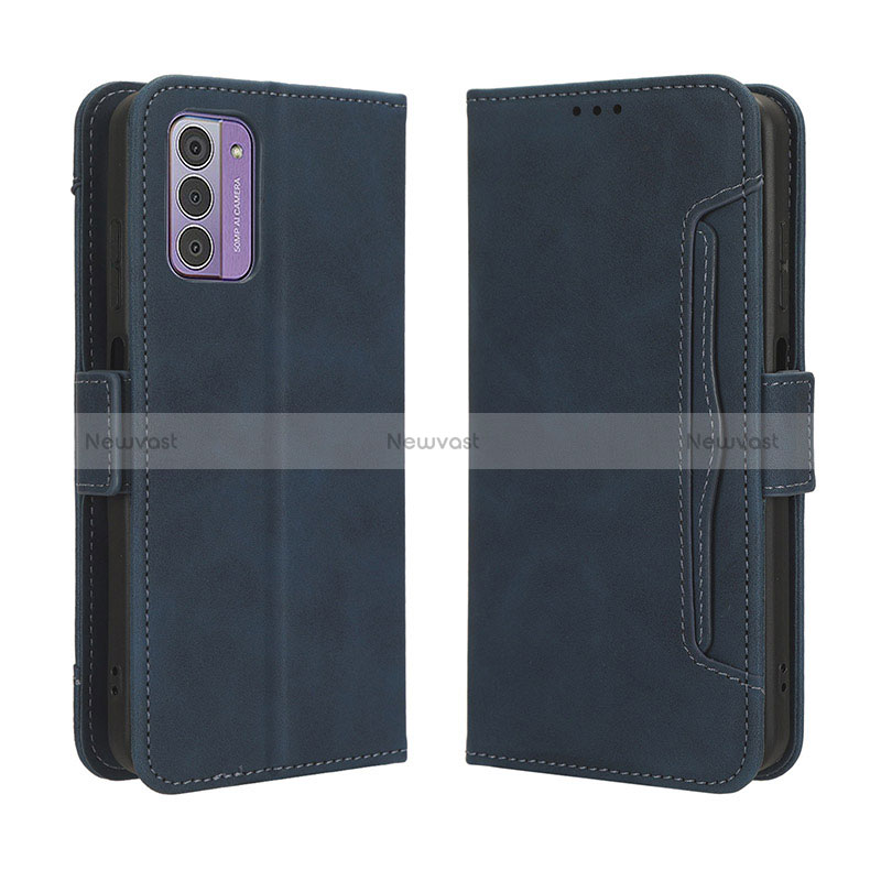 Leather Case Stands Flip Cover Holder BY3 for Nokia C300 Blue