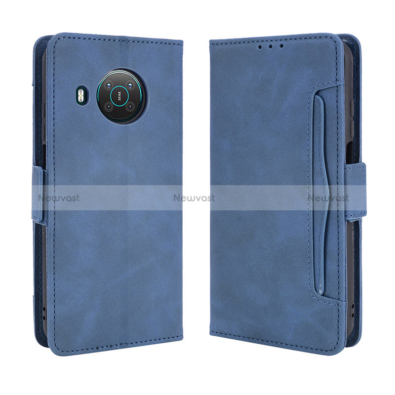 Leather Case Stands Flip Cover Holder BY3 for Nokia X100 5G Blue