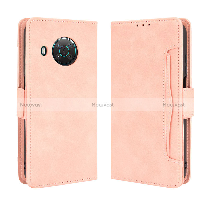 Leather Case Stands Flip Cover Holder BY3 for Nokia X100 5G Pink