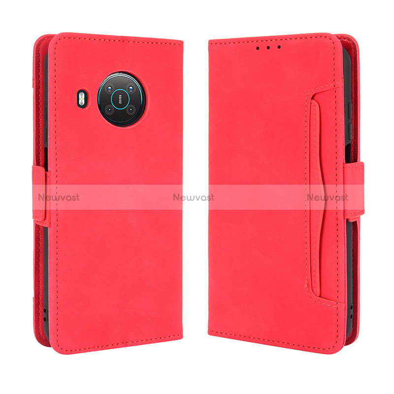 Leather Case Stands Flip Cover Holder BY3 for Nokia X100 5G Red