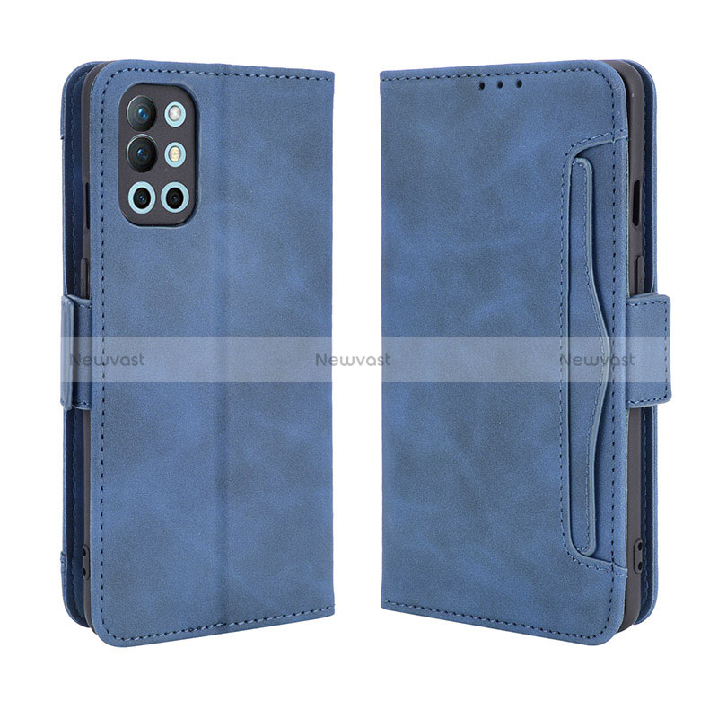 Leather Case Stands Flip Cover Holder BY3 for OnePlus 9R 5G Blue