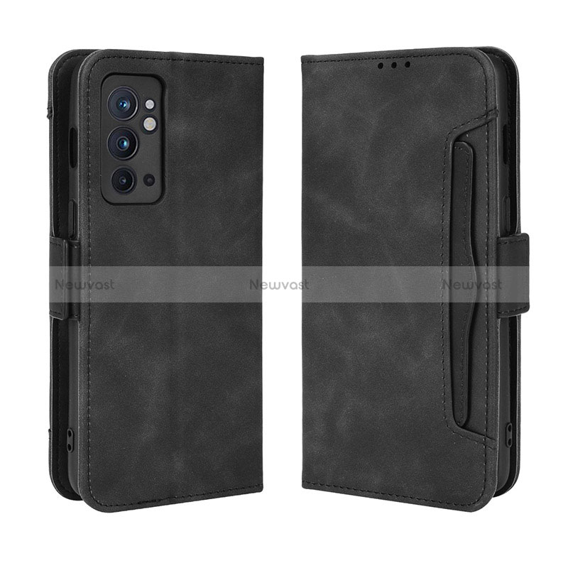 Leather Case Stands Flip Cover Holder BY3 for OnePlus 9RT 5G Black