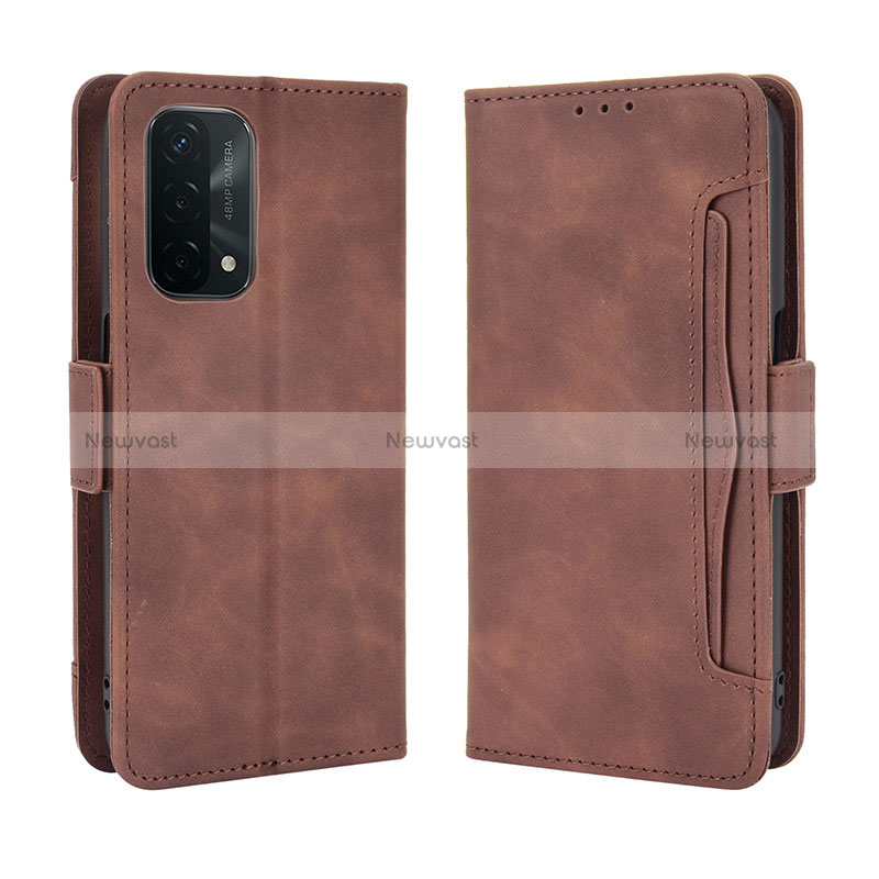 Leather Case Stands Flip Cover Holder BY3 for Oppo A54 5G