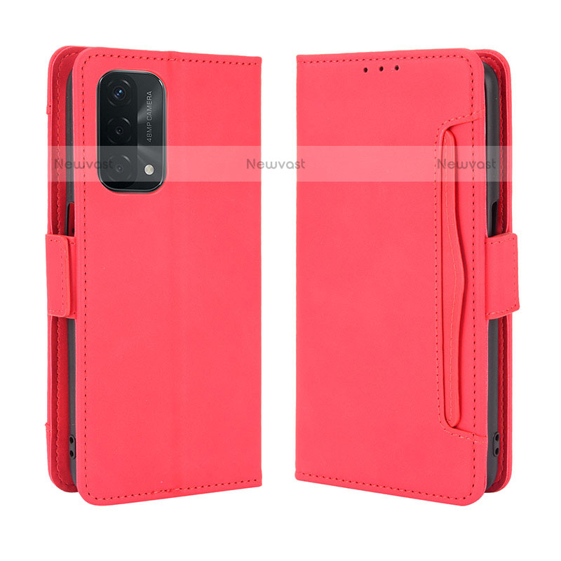 Leather Case Stands Flip Cover Holder BY3 for Oppo A93 5G Red