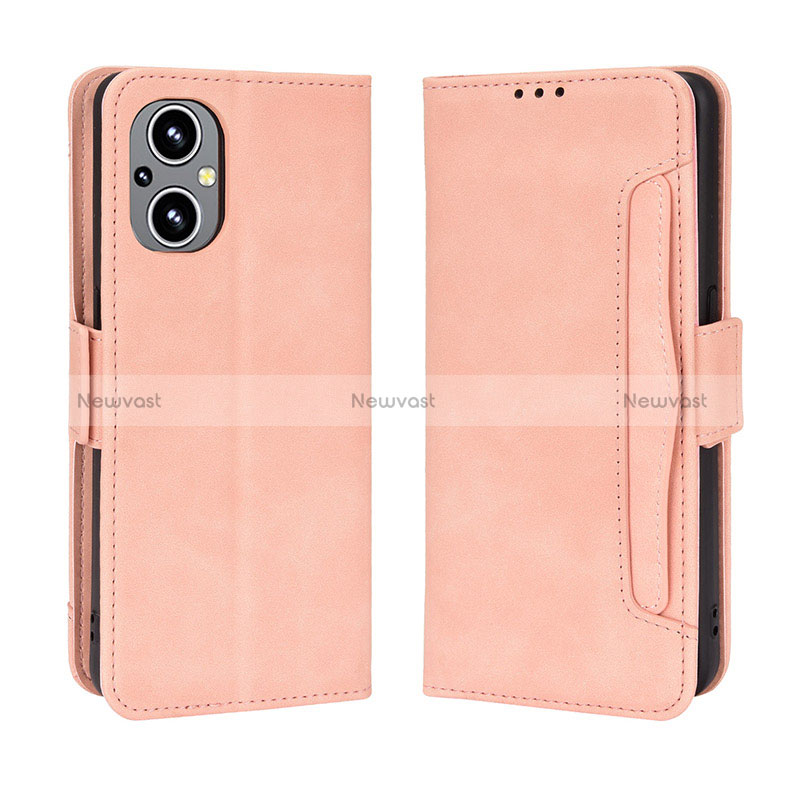 Leather Case Stands Flip Cover Holder BY3 for Oppo A96 5G