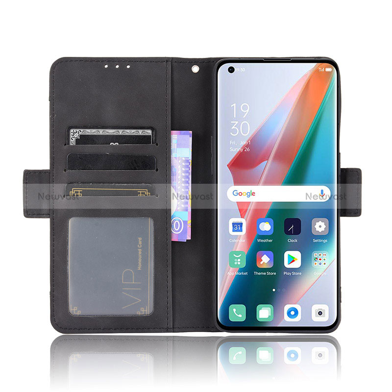 Leather Case Stands Flip Cover Holder BY3 for Oppo Find X3 5G