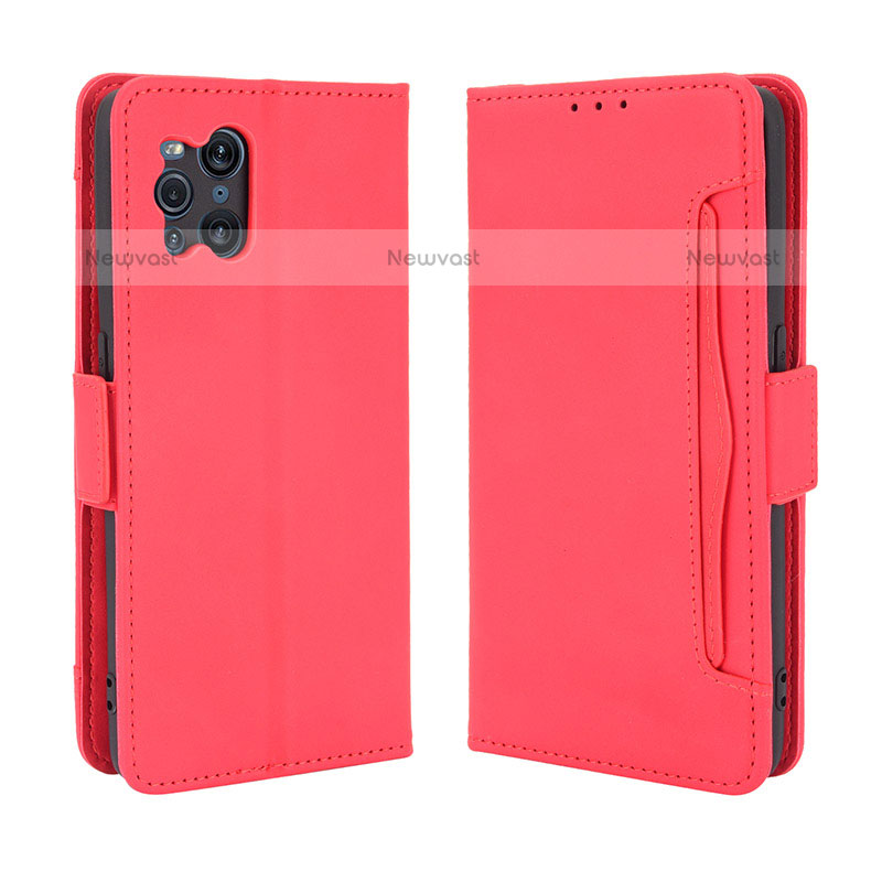 Funda de Cuero Cartera con Soporte Espejo Carcasa para Oppo Find X3 Pro 5G  Oro Rosa