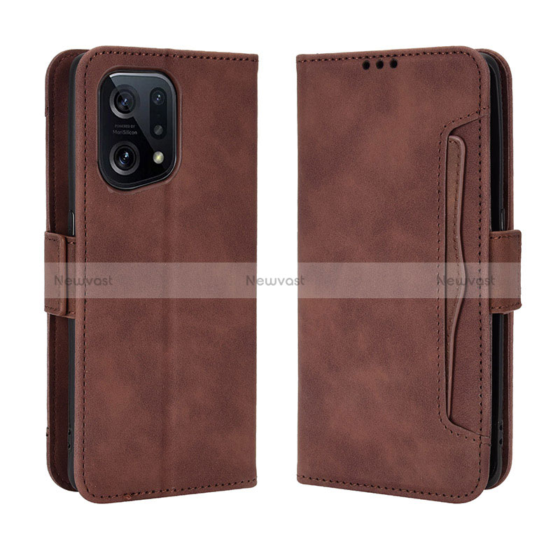 Leather Case Stands Flip Cover Holder BY3 for Oppo Find X5 5G