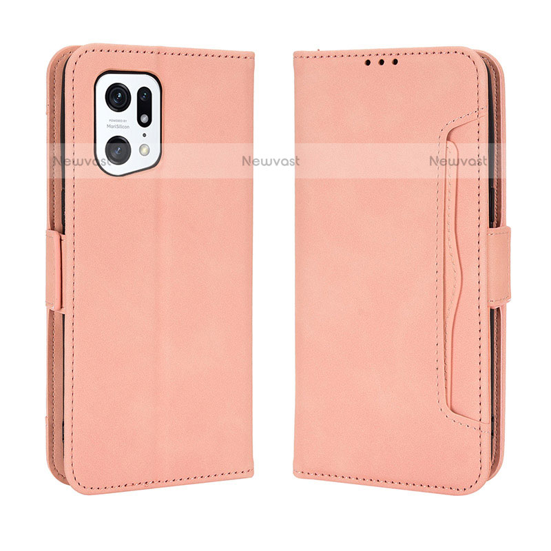 Leather Case Stands Flip Cover Holder BY3 for Oppo Find X5 Pro 5G