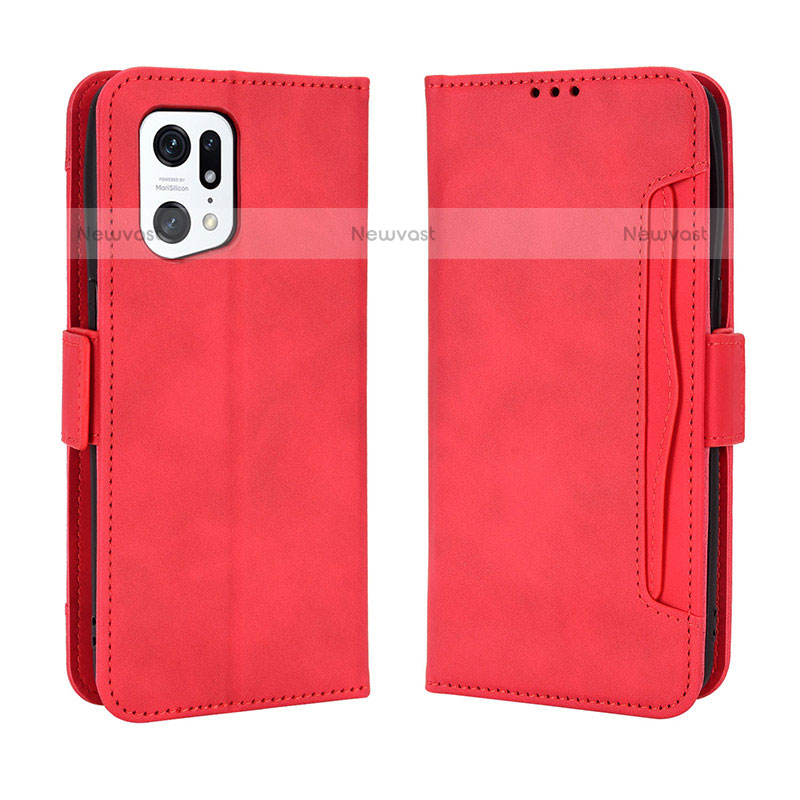 Leather Case Stands Flip Cover Holder BY3 for Oppo Find X5 Pro 5G