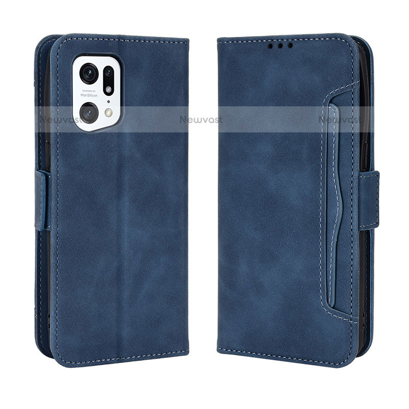 Leather Case Stands Flip Cover Holder BY3 for Oppo Find X5 Pro 5G