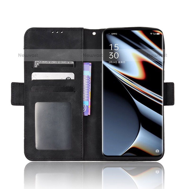 Leather Case Stands Flip Cover Holder BY3 for Oppo Find X5 Pro 5G