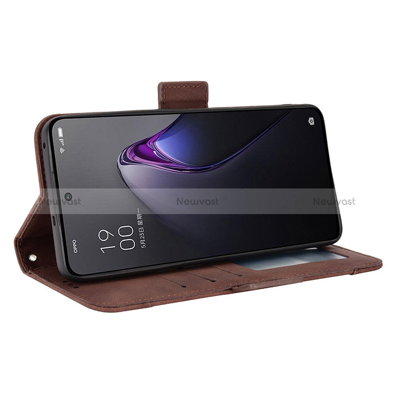 Leather Case Stands Flip Cover Holder BY3 for Oppo Reno9 5G