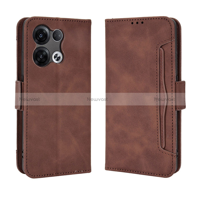 Leather Case Stands Flip Cover Holder BY3 for Oppo Reno9 Pro 5G