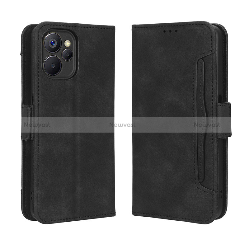 Leather Case Stands Flip Cover Holder BY3 for Realme 10 5G Black