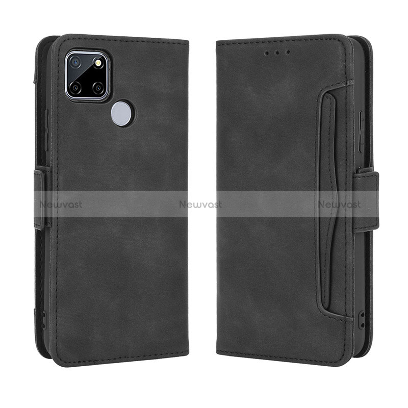 Leather Case Stands Flip Cover Holder BY3 for Realme 7i RMX2193 Black