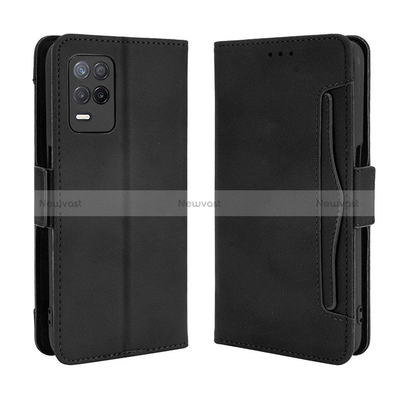 Leather Case Stands Flip Cover Holder BY3 for Realme 8s 5G Black