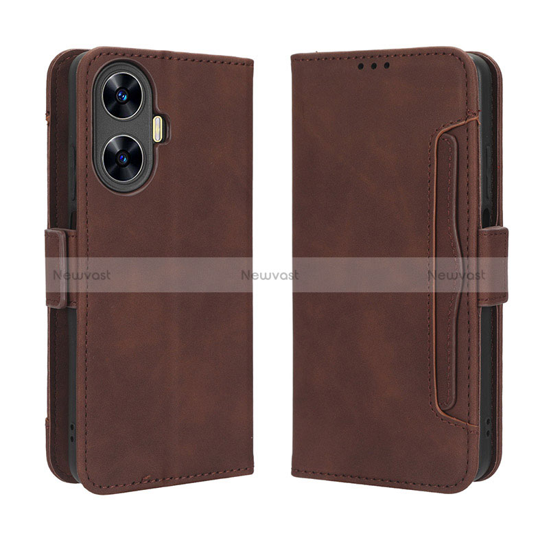 Leather Case Stands Flip Cover Holder BY3 for Realme C55