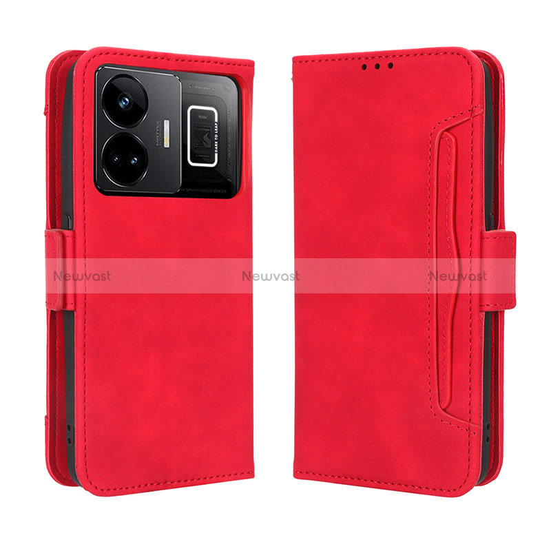 Leather Case Stands Flip Cover Holder BY3 for Realme GT Neo6 5G Red