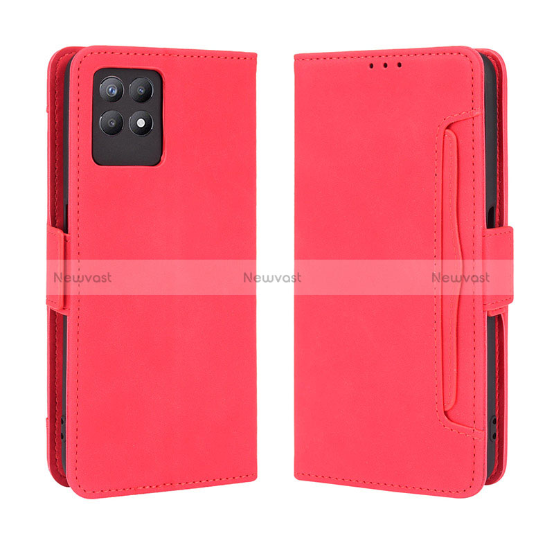 Leather Case Stands Flip Cover Holder BY3 for Realme Narzo 50 4G Red