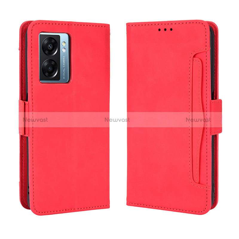 Leather Case Stands Flip Cover Holder BY3 for Realme Narzo 50 5G Red