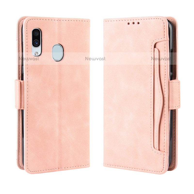 Leather Case Stands Flip Cover Holder BY3 for Samsung Galaxy A20