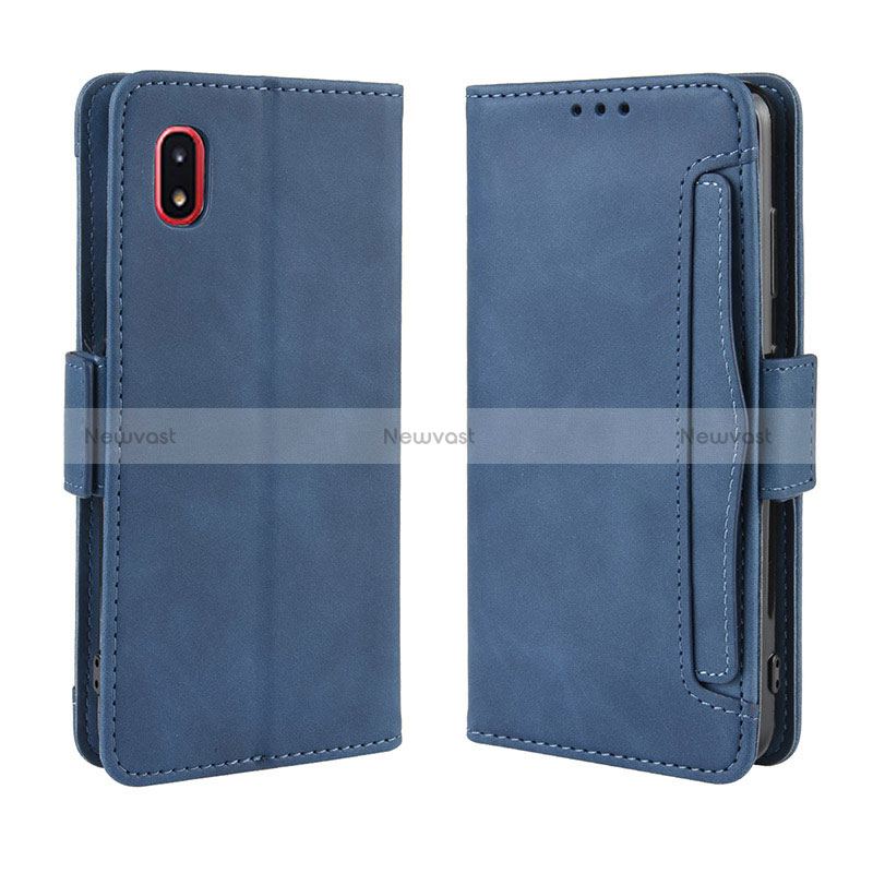 Leather Case Stands Flip Cover Holder BY3 for Samsung Galaxy A20 SC-02M SCV46 Blue