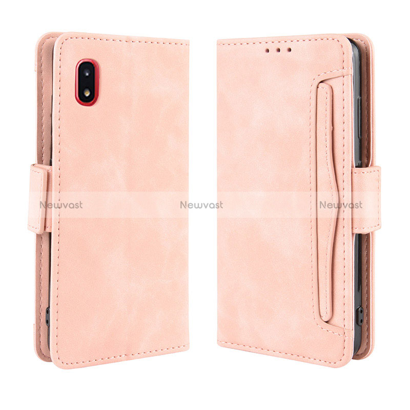 Leather Case Stands Flip Cover Holder BY3 for Samsung Galaxy A20 SC-02M SCV46 Pink