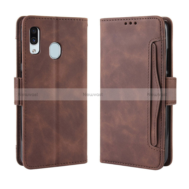 Leather Case Stands Flip Cover Holder BY3 for Samsung Galaxy A20e