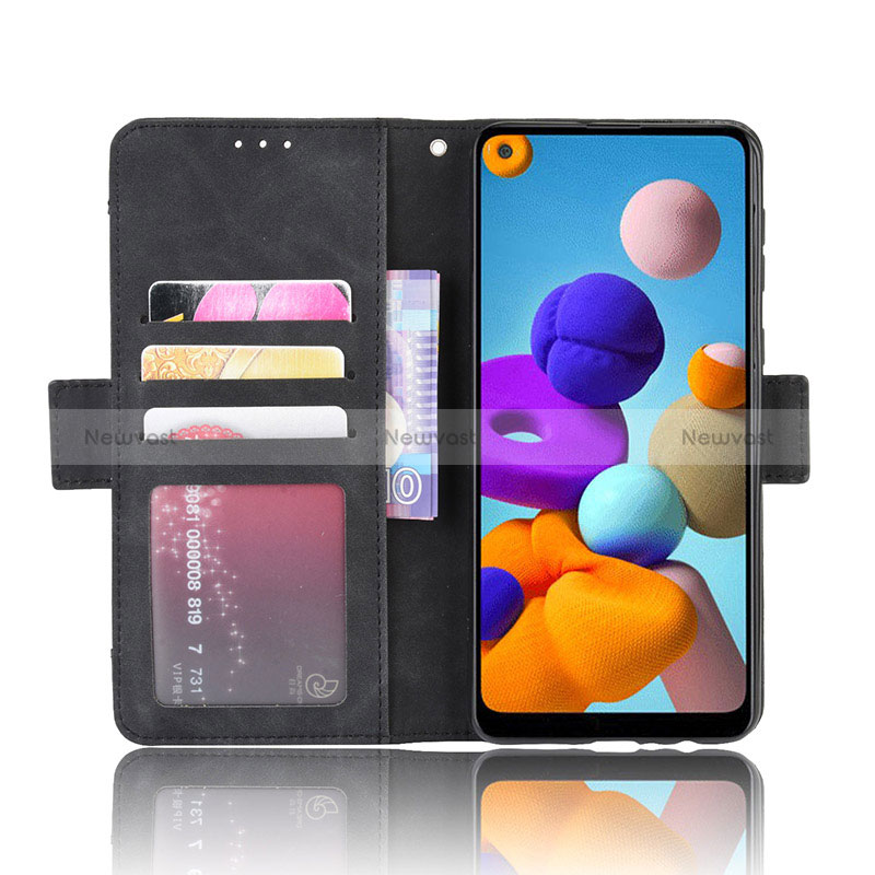 Leather Case Stands Flip Cover Holder BY3 for Samsung Galaxy A21