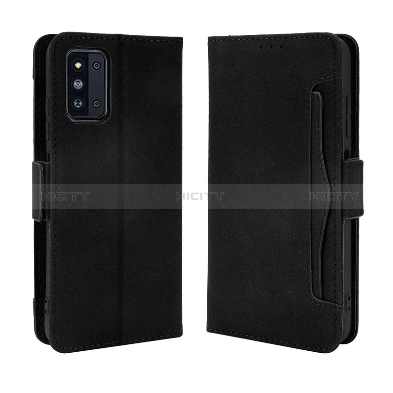 Leather Case Stands Flip Cover Holder BY3 for Samsung Galaxy F52 5G Black
