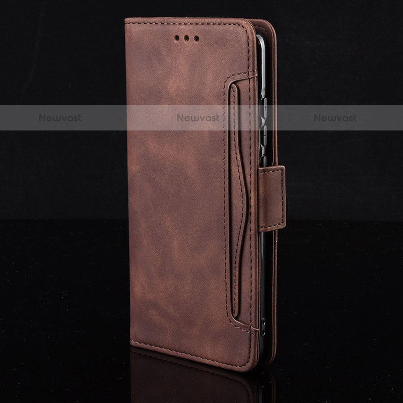 Leather Case Stands Flip Cover Holder BY3 for Samsung Galaxy Note 10 5G Brown