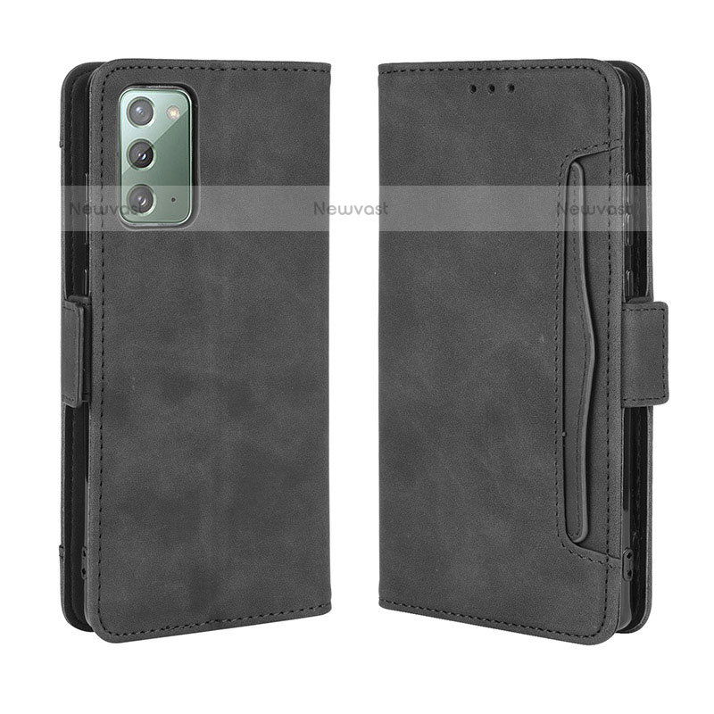 Leather Case Stands Flip Cover Holder BY3 for Samsung Galaxy Note 20 5G Black