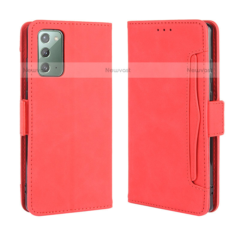 Leather Case Stands Flip Cover Holder BY3 for Samsung Galaxy Note 20 5G Red