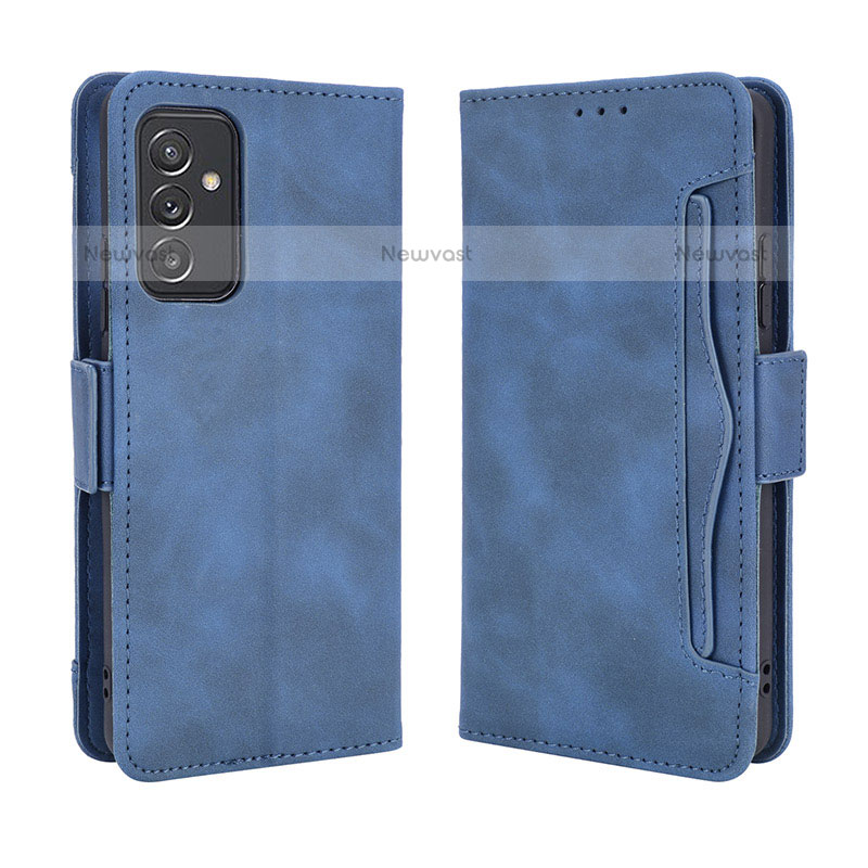 Leather Case Stands Flip Cover Holder BY3 for Samsung Galaxy Quantum2 5G Blue