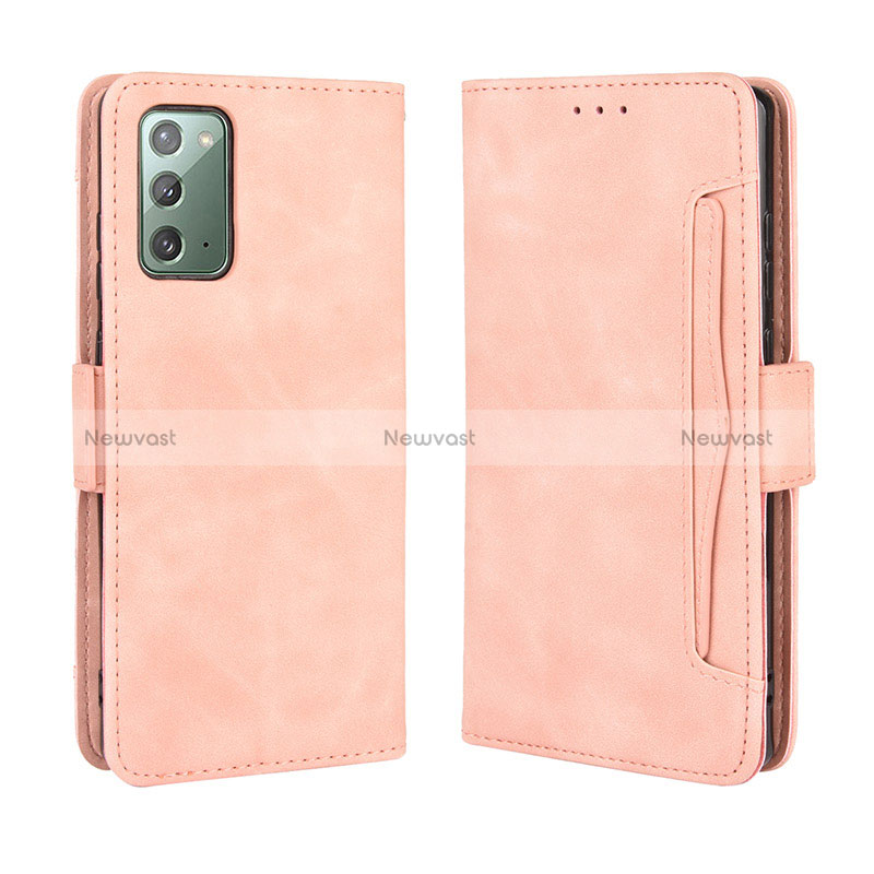 Leather Case Stands Flip Cover Holder BY3 for Samsung Galaxy S20 FE 4G Pink