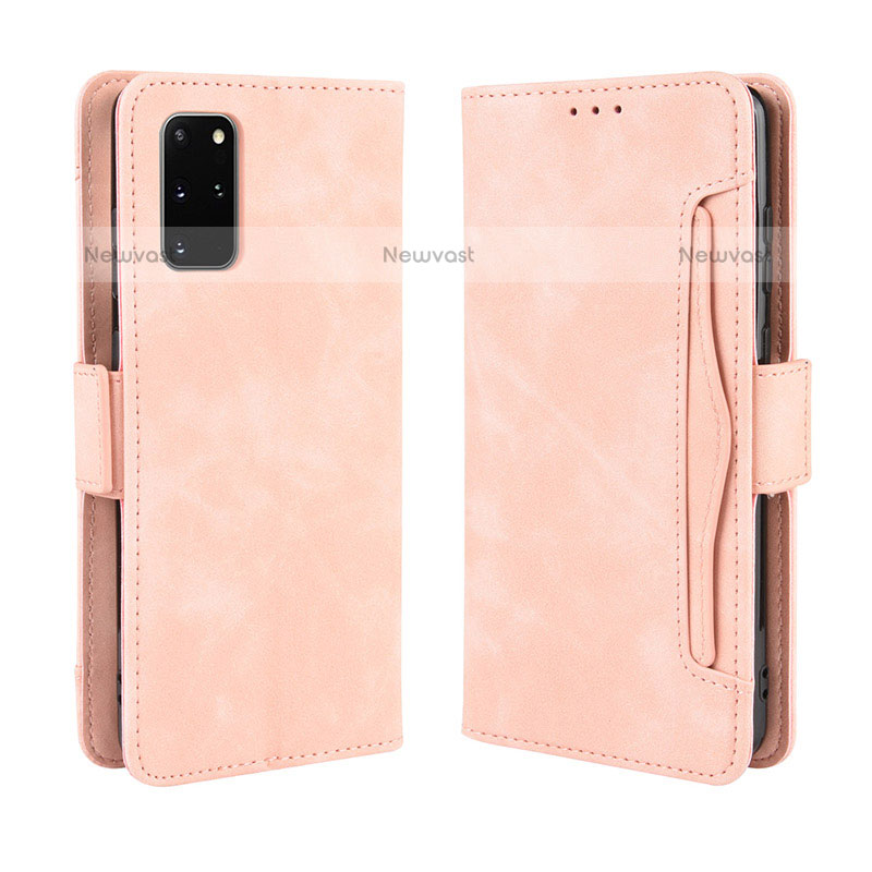 Leather Case Stands Flip Cover Holder BY3 for Samsung Galaxy S20 Plus Pink