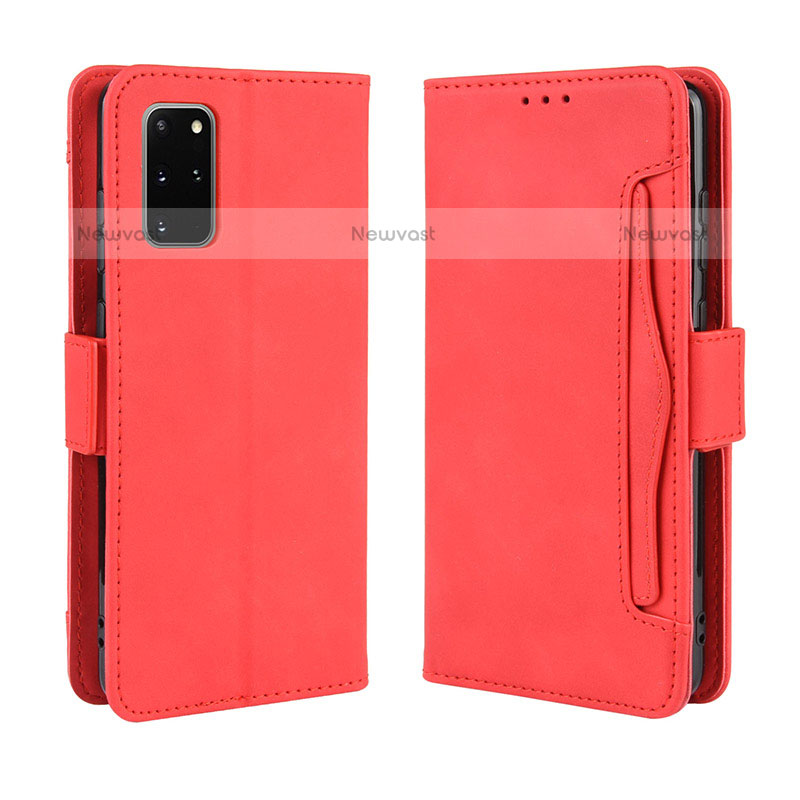 Leather Case Stands Flip Cover Holder BY3 for Samsung Galaxy S20 Plus Red