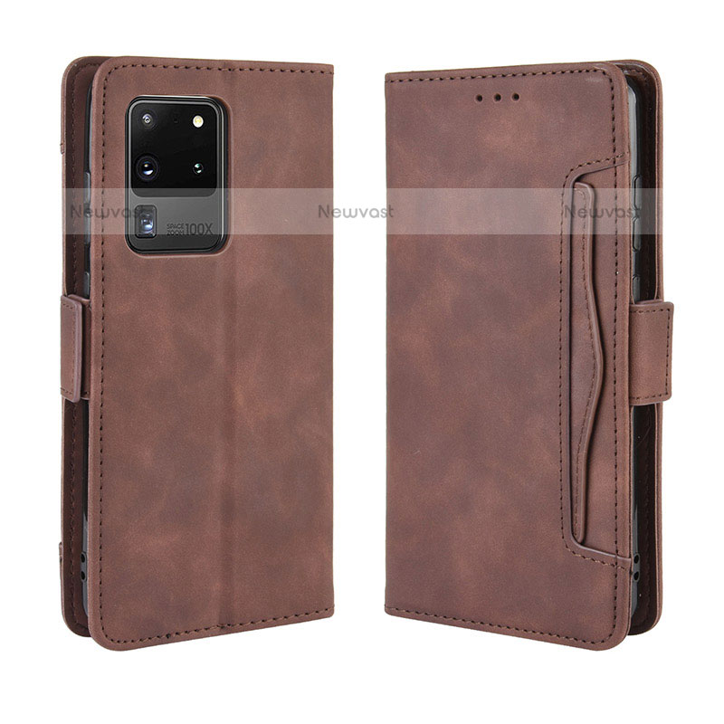 Leather Case Stands Flip Cover Holder BY3 for Samsung Galaxy S20 Ultra