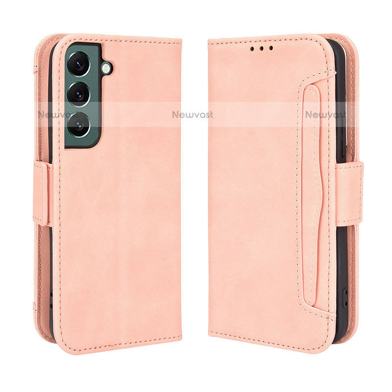 Leather Case Stands Flip Cover Holder BY3 for Samsung Galaxy S22 5G