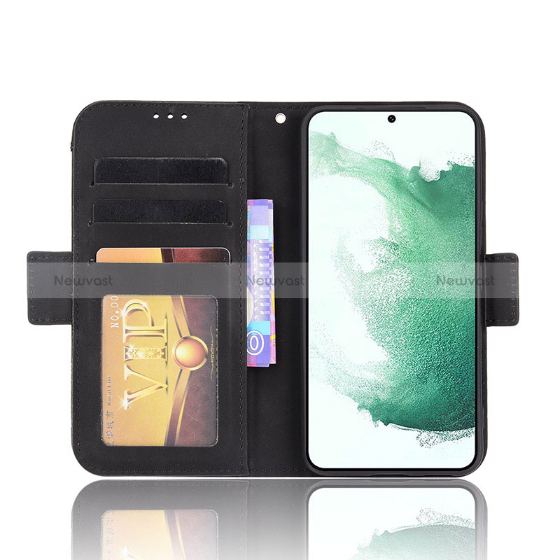 Leather Case Stands Flip Cover Holder BY3 for Samsung Galaxy S22 Plus 5G