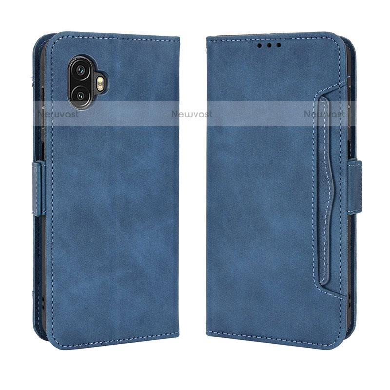 Leather Case Stands Flip Cover Holder BY3 for Samsung Galaxy XCover 6 Pro 5G Blue