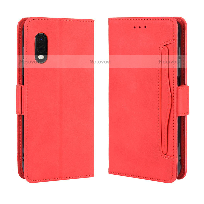 Leather Case Stands Flip Cover Holder BY3 for Samsung Galaxy XCover Pro Red