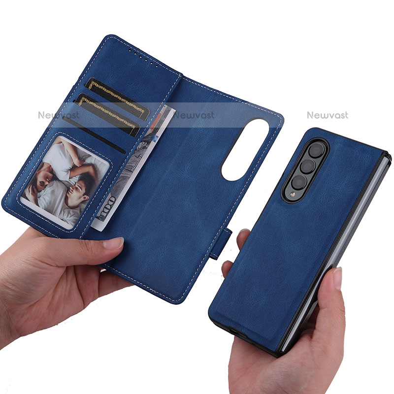 Leather Case Stands Flip Cover Holder BY3 for Samsung Galaxy Z Fold3 5G