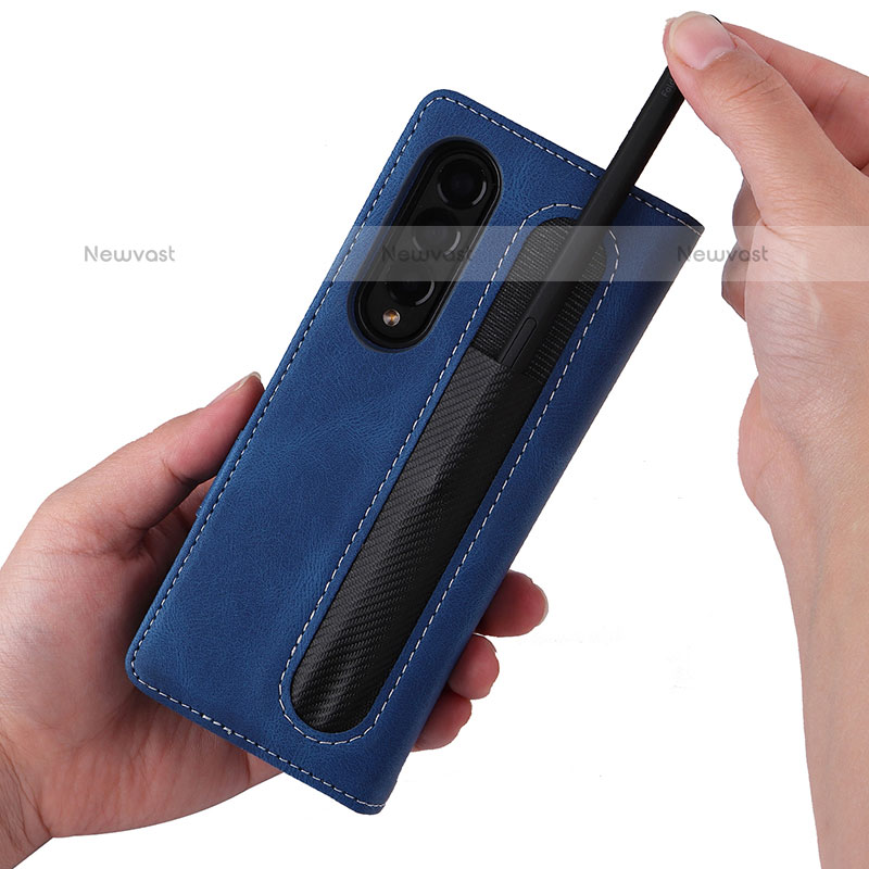 Leather Case Stands Flip Cover Holder BY3 for Samsung Galaxy Z Fold3 5G